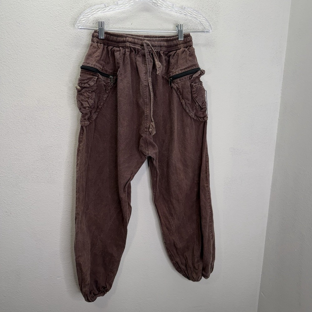 Kathmandu Imports Festival Harem Pants Women's L Mauve Pink Boho Hippie Stretch